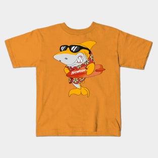 Mitch The Daddy Shark Baywatch Guard - Yellow Sharky Version Kids T-Shirt